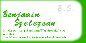 benjamin szelezsan business card